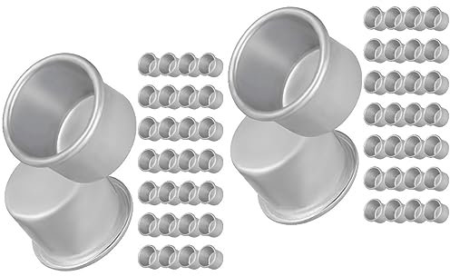 Garneck 60pcs Small Aluminum Taper Candle Holders for Table Decorations for Dinner Party Wedding Ceremonies Candle Sticks Holder