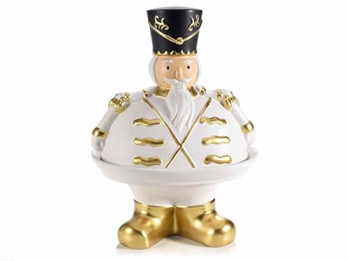 Gruppo Maruccia - Soldatino Schiaccianoci in Ceramica - Barattolo Porta Doni e Dolci Natalizi - Addobbo Artigianale per Natale - Idea Regalo per la Casa