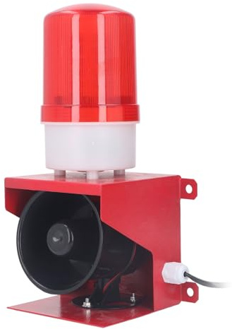 Industrieller Sirenenalarm, 115 DB Ton und Licht, Laute Alarmsirene mit Blitzlicht, wasserdichte Innen- und Außensirene, Sicherheitsalarmhupe, Industrielles LED-Warnlicht (DC12V)