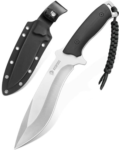 NedFoss BIG-DOG Outdoor Messer, 16.5CM Full Tang Jagdmesser mit Kydexscheide & G10 Griff, 5.5MM dick großes Survival Messer, Survival Machete in Geschenk-Box für Jagd, Camping, Angeln