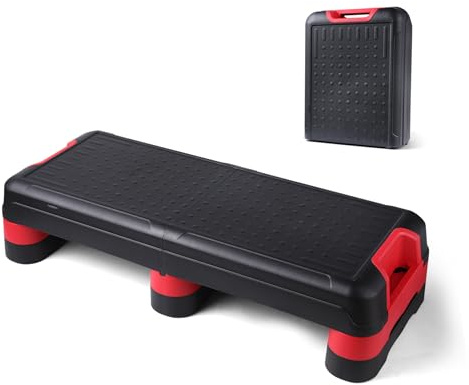 STOODER 33.5 Aerobic Exercise Folding Step Platform for Home Workout, Configurable 3 Height Workout Stepper for Office Indoor Home Gym Exercise, Lightweight, Save Storage Space Aerobic Step Platform