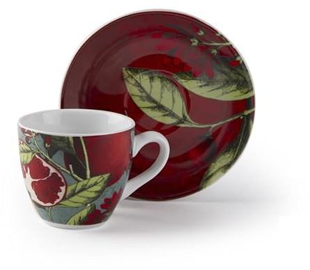 Excelsa Granada Set mit 6 Espressotassen, Porzellan, Fassungsvermögen 100 ml, mehrfarbig
