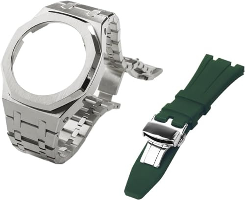 INFRI Metall-Uhrengehäuse, Lünette und Fluorkautschuk-Uhrenarmband, Kombinationsset, für GA2100, GA2110, GAB2100, GM2100, Mod Kit für volle Uhr