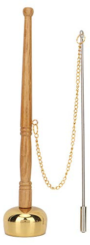 Respicefinem Cloche À Main Tibétaine En Laiton Avec Manche En Bois Pour Méditation Et Pratiques Bouddhistes Son Clair Et Apaisant 27 Cm