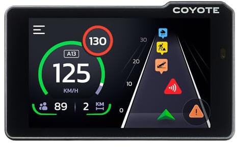 Coyote Max (France) – Assistant d’Aide à la Conduite - Assistant Vocal et Écran Tactile 4''- Avertisseur Dépassement Vitesse - Contrôles, Dangers, Trafic et Perturbations en Temps Réel - Bluetooth