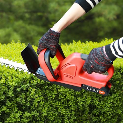 Utaxuper Tagliasiepi a batteria, 24 V, 800 W, tagliasiepi a batteria, con 2 batterie, protezione di sicurezza a batteria, per tagliare, tagliare, cespugli, raccordi UE