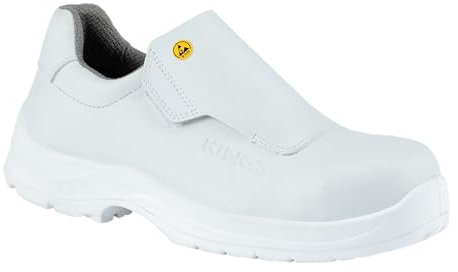 Honeywell King's Slip-On S2 Safety Shoes with Velcro Strip and Elastic Collar, Unisex, White, PU Sole, Lightweight, Suitable for Food & Healthcare, Size 3 UK, 6551711-025/35 (1 Pair)