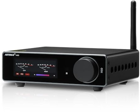 AIYIMA A80 Amplificatore di potenza DAC con PFFB TPA3255D2 Stereo HiFi 2.0 Canale Classe D Amplificatore Bluetooth 300Wx2 ESS9038Q2M Decoder con PC-USB Coassiale Ottico TRS Ingresso RCA