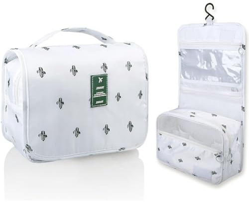 GGUFAY Trousse de Toilette Voyage, Trousse de Toilette Femme, Trousse de Toilette a Suspendre, Trousse Maquillage Femme avec Poignée, pour Voyage, Affaires, Fitness, Camping(cactus)