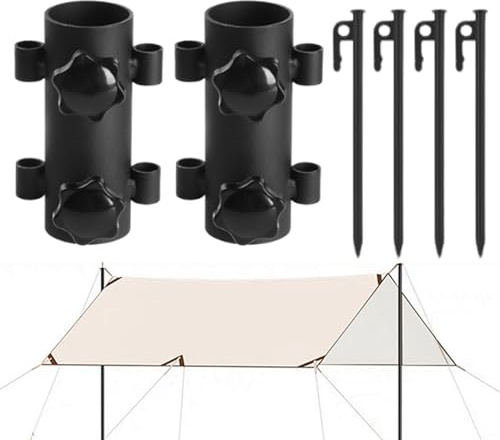 Camping Tent Pole Holder Portable Quick Installation | Windproof Shade Tent Pole Rack for Soft Soil Fishing Beach Picnic Festival Outdoor Backpacking Camping Hiking Four-Season