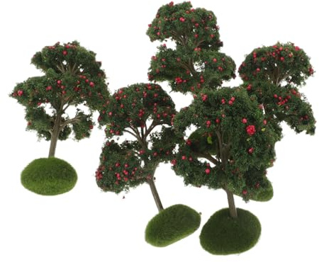 ERINGOGO 5pièces Arbre Fruitier Artificiel Lot de Mini Pommiers pour Décor Miniature Jardin Miniature Modèle De Train Décoration De Micro-Paysage