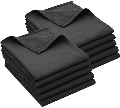 ZOLLNER 10er Set Geschirrtücher Baumwolle in 50x70 cm - super saugstarke und robuste Küchentücher - waschbar bis 60°C – in schwarz - Gastronomiequalität - Oeko Tex® Zertifiziert