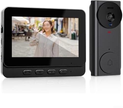 Campanello WiFi da esterno 1080P con schermo da 4,3 pollici e obiettivo grandangolare da 170 gradi, impermeabile IP65 per tutte le condizioni atmosferiche