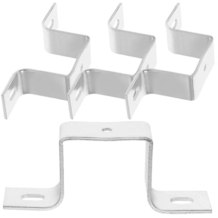 FRCOLOR Lot de 4 Supports de Rail Plats en Acier Inoxydable, Forme U, Fixation Stable pour Disjoncteurs sur Rail, Installation Facile, Adapté Usage Industriel et Domestique