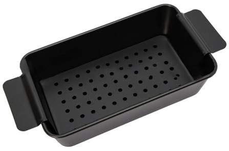 Lot de 2 moules à pain de viande avec plateau de vidange en acier au carbone pour une cuisson uniforme et un drainage des graisses