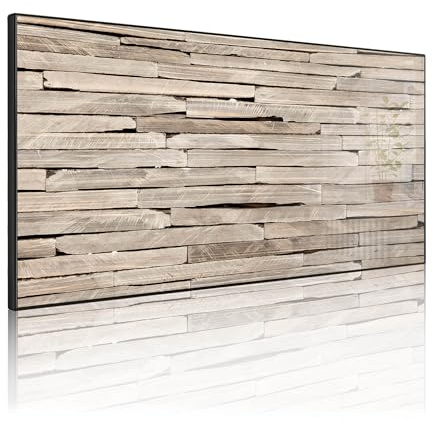banjado Magnettafel Metall 78 x 37cm - beschreibbare Magnettafel - Metall Pinnwand als Memoboard - Magnetwand Küche, Büro, Kinderzimmer Schwarz inkl. 4 Magnete & Montageset - Motiv Steinplatten