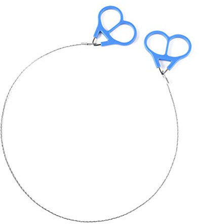 Omquot Sierra de Alambre de Acero Inoxidable, Herramienta de Supervivencia Portátil para Acampar y Cazar, Cadena de Cuerda de Corte de Emergencia, 65cm de Longitud (#1)
