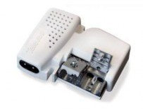 Amplificador de vivienda UHF hasta 20dB + VHF hasta 12dB, 1 entrada, 2 salidas Plug & Play Pikokom Televes 5605 con alimentación de previos 12V, 150mA. ¡Tamaño reducido!