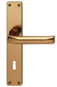 HOPPE Langschild Türdrückergarnitur für den Wohnbereich Aluminium bronzefarben eloxiert London 113/202SP PZ - Garnitur