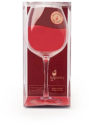 Big Betty Premium Giant Wine Glass - Holds Full 750ml Bottle of Wine, Fun Gift for Wine Lovers, Perfect for Parties, Celebrations & Events