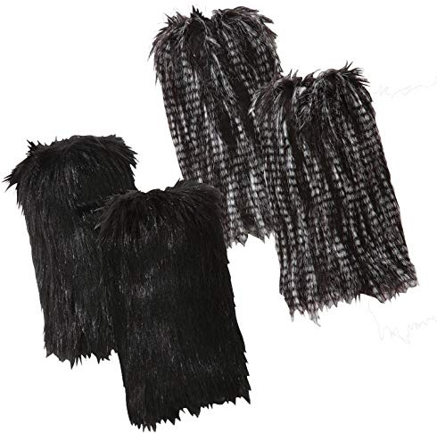 1 Paar Stulpen Beinstulpen Stiefel Fellstulpen Legwarmer Kunstfell, Herstellernummer:67685, Farbe:Graumeliert