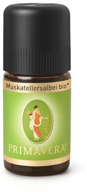 PRIMAVERA Ätherisches Öl Muskatellersalbei bio 5 ml - Aromaöl, Duftöl, Aromatherapie - hautpflegend, entspannend, ausgleichend - vegan
