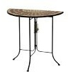 TOSCANA Mosaiktisch Wandtisch 78x40 cm Durchmesser Eisengestell bronze pulverbeschichtet Dekorationsmöbel