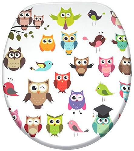 Sanilo WC Sitz ohne Absenkautomatik, hochwertiger Toilettendeckel, einfache Montage, stabile Scharniere, Owl