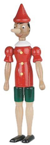 Pinocchio Gelenkfigur aus Holz, made in Italy, 50 cm