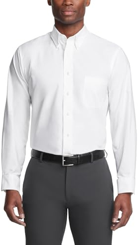 Van Heusen Men's Dress Shirt Regular Fit Oxford Solid, White, 3X-Large
