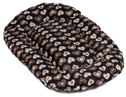 adena Hundekissen oval 80 x 49 cm - Herzen braun