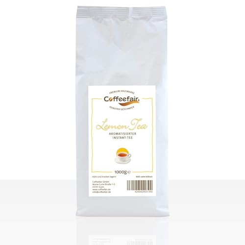Coffeefair Lemon Tea Zitronentee 10 x 1kg Aromatischer Instant Tee mit Zitrone für Automaten - Frischer Citrus Geschmack - Heiß oder als Eistee - Zitronen Tee für Büro, Gastronomie & Zuhause