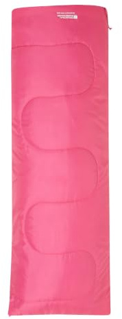 Mountain Warehouse Basecamp 200 Camping-Minischlafsack - 160 x 65 cm, pflegeleichtes Camping-Kinderschlafsack leicht zu verstauendes Reisebett, isoliert- Gut für Kinder leuchtendes Pink Einheitsgröße