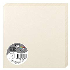 Clairefontaine 2186C Packung mit 25 Doppelkarten Pollen (gefaltet, 16 x 16 cm, 210 g) 1 Pack perlmutt elfenbein