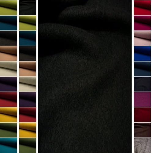 StoffBook Schwarz Walklodenstoff Walkloden Wollwalk für Bekleidung | Franst nicht aus und hochwertig, Stoff für Bekleidung, Mäntel und Näharbeiten, Kochwolle und Wollfilz