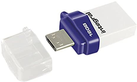 Integral Micro Fusion USB 3.0 OTG Unidad Flash USB 16 GB USB Type-A/Micro-USB 3.0 (3.1 Gen 1) Blanco - Memoria USB (16 GB, USB Type-A/Micro-USB, 3.0 (3.1 Gen 1), Tapa, 5 g, Blanco)