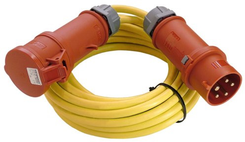 as - Schwabe Starkstrom Verlängerungskabel 25 m K35 AT-N07V3V3-F 60706 | 5G4 - CEE Phasenwendestecker - 400V/32A/6h/ca. 22kW - Baustelle, Garten, Außenbereich - 5-polig - IP44 - Made in Germany
