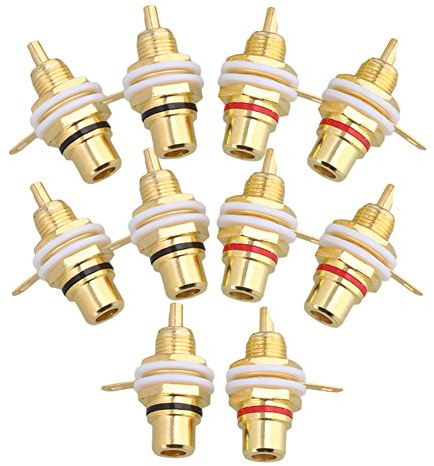 BQLZR Vergolden RCA Jack Feld Chassis Steckdose 3/8 Einbau Loch 10er Pack
