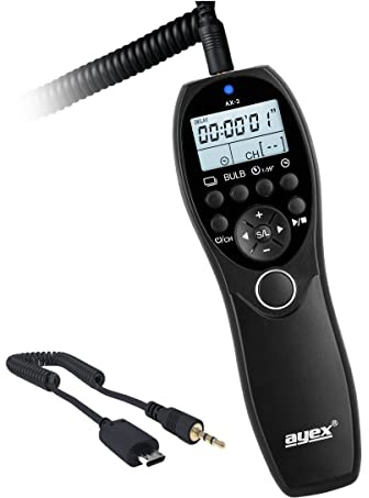ayex AX-3 Déclencheur à Distance avec minuterie (RR90/E2) pour Fujifilm, par Exemple X-T10, X-M1, X-A3, X-A10, GFX 50S et Bien d'autres.