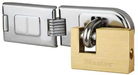 MASTER LOCK 606720EURD VORHM-DNGESCHLOSS 63MM VOLLMESSING (RECHTECKIGESGEHM-DUSE) + SCHIESSBAND STAHL 159MM