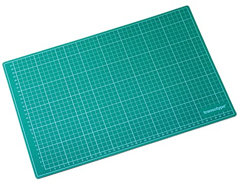 transotype Schneidematte, 90 x 60 cm groß, grün-schwarz, selbstheilende Unterlage mit feinem Raster, doppelseitig nutzbar