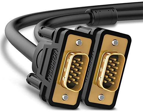 UGREEN Cavo VGA, Full HD 1080P VGA Cable Cavo VGA Maschio a Maschio Connettori Placcati in Oro 24K per Computer, Monitor, Proiettore, HDTV, Splitter Video e Switch KVM, ecc.(2M)