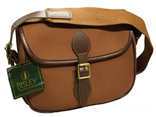 Bisley cartridge bag 75 capacity Fox Tan canvas bag leather and brass fittings
