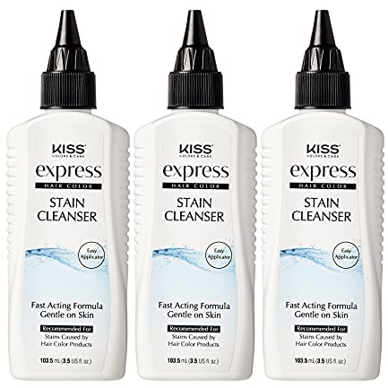 Kiss Express Semi-Permanent Hair Color 100mL (3.5 US fl.oz) (3 Count, Stain Cleanser)