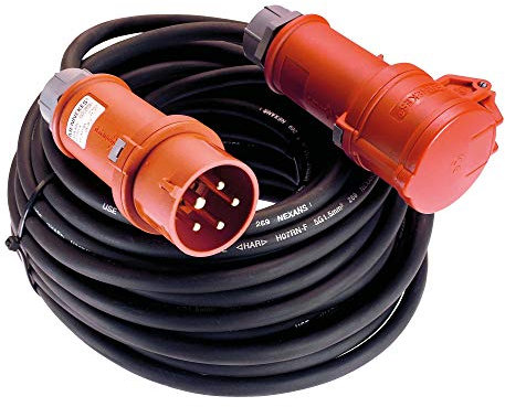 as - Schwabe Prolunga CEE 10 m - Prolunga CEE 230 V / 16 A - Prolunga CEE a 5 poli con spina di inversione di fase - Ideale per il cantiere / commercio - IP44 - Made in Germany I 60566