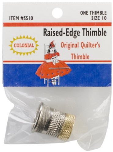 Colonial Needle SST-10 Raised Edge Thimble, Size 10