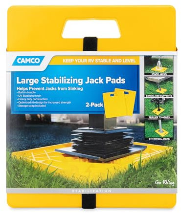 Camco 44541 Große Unterlegplatten für Wagenheber und Wohnwagenstützen, 2 Stück