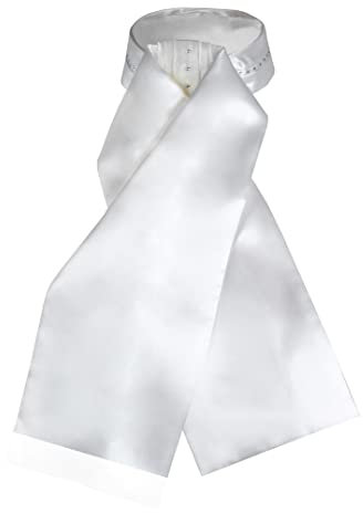 Horka Plastron-Satin mit Strass-Steinen Unisex weiß