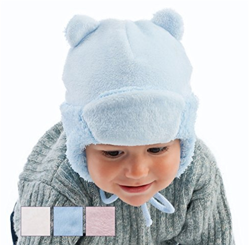 Babymütze Wintermütze 6576 Uni ROSA oder BLAU oder CREMEWEISS Gr. 42 (hellblau)