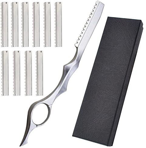 Hairstyling-Rasierer aus Edelstahl, lackiert, Ausdünnungs-Rasiermesser, für Federschnitte, professionelles Design